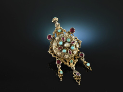 Transylvania around 1890! Rare pendant almandine...