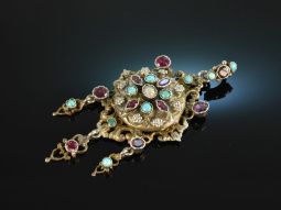 Transylvania around 1890! Rare pendant almandine...