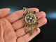 Transylvania around 1890! Rare pendant almandine turquoise natural pearl silver delicately gold-plated