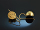 M&uuml;nchen um 1900! H&uuml;bsche Trachten Ohrringe rote Glassteine Silber 800 vergoldet