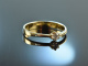 Um 1985! Zarter klassischer Verlobungs Brillant Ring 0,1 ct Gold 585