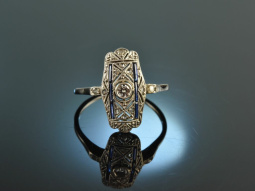 usa around 1910! Fine Art Deco ring sapphire diamonds...