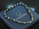 Um 1930! Edle Art Deco Kette Onyx Aquamarin Diamanten Gold 750 Email