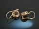 Venice around 1900! Pretty diamond rose earrings red gold 585