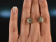 Venice around 1900! Pretty diamond rose earrings red gold 585