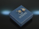 Venice around 1900! Pretty diamond rose earrings red gold 585