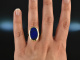 Hamburg um 1965! Sch&ouml;ner klassischer Wappen Siegel Ring Lapislazuli Gold 585