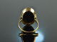 Hamburg um 1960! Sch&ouml;ner klassischer Wappen Siegel Ring Onyx Gold 585