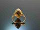 USA um 1950! H&uuml;bscher Saatperlen Saphir Marquise Ring Gold 585