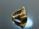 Um 1950! Sch&ouml;ner klassischer Wappen Siegel Ring Heliotrop Gold 333