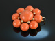 Around 1955! Beautiful large sardegna precious coral pendant gold 750 seedbeads
