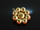 Around 1955! Beautiful large sardegna precious coral pendant gold 750 seedbeads