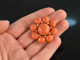 Around 1955! Beautiful large sardegna precious coral pendant gold 750 seedbeads