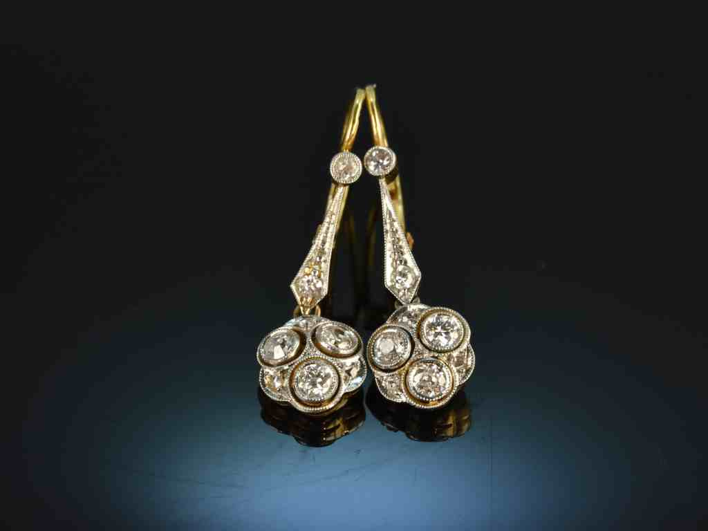 Art-Deco Diamanten Edle Ohrringe aus rhodiniertem 925er Sterlingsilber 