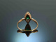 Berlin um 1900! Antiker Smaragd Diamant Marquise Ring 0,6 ct Rot Gold 585