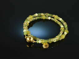 Refreshing Lemon! Fancy Armband 2reihig Peridot Heliodor Citrin Jade Lemon Chrysopras