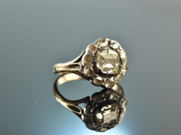 Um 1780! Wundervoller Historischer Rosenschliff Diamant Ring 1,1 ct Gold 585