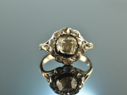 Um 1780! Wundervoller Historischer Rosenschliff Diamant Ring 1,1 ct Gold 585