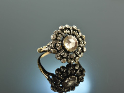 Um 1780! Seltener historischer Rosenschliff Diamant Ring 0,8 ct Gold 585