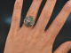 Rom um 1970! Schicker gro&szlig;er 1,4 ct Diamant Rosen Ring Gold 750 SIlber