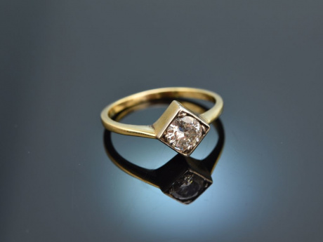 Um 1985! Wundervoller Brillant Verlobungs Ring 0,75 ct Gold 585