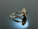 Frankfurt um 1950! Klassisch feiner Ring Platin Saphir Diamanten 0,6 ct