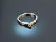 Frankfurt um 1980! Klassischer Diamant Verlobungs Ring Weiß Gold 585 0,10 ct
