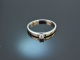 Frankfurt um 1980! Klassischer Diamant Verlobungs Ring Wei&szlig; Gold 585 0,10 ct