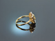 Frankfurt um 1995! Schöner Smaragd Diamant Ring 0,56 ct Gold 585 Platin