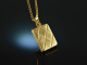 Around 1950! Medallion in book form with long chain silver-gilt