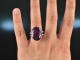 Um 1970! Besonders sch&ouml;ner Cocktail Ring Amethyst Brillanten Wei&szlig; Gold 585