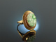 Holland um 1955! Feiner Apple Jade Ring Gold 585