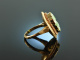 Holland um 1955! Feiner Apple Jade Ring Gold 585