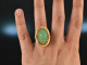 Holland um 1955! Feiner gro&szlig;er Apple Jade Ring Gold 585