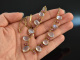 1975! Wonderful necklace Moonstones Rubies Silver Gold plated