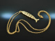 Around 1960! Pretty link fish pendant with long chain silver gold plated