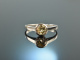 Wien um 1925! Soft Yellow Altschliff Diamant Ring 0,6 ct Wei&szlig; Gold 585