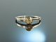 Wien um 1915! Soft Yellow Altschliff Diamant Ring 0,5 ct Wei&szlig; Gold 585