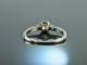 Wien um 1915! Soft Yellow Altschliff Diamant Ring 0,5 ct Wei&szlig; Gold 585