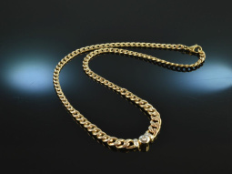 Um 1995! Zeitloses klassisches Panzer Collier mit Brillanten 0,25 ct Gold 585