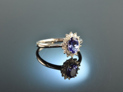 Finest Blue! Sch&ouml;ner Tansanit Brillant Ring...