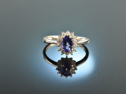 Finest Blue! Sch&ouml;ner Tansanit Brillant Ring...
