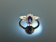 Finest Blue! Sch&ouml;ner Tansanit Brillant Ring Wei&szlig; Gold 750