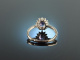 Finest Blue! Sch&ouml;ner Tansanit Brillant Ring Wei&szlig; Gold 750
