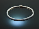 Classy Blue! Edles Saphir Tennis Rivi&egrave;re Armband 2,8 ct Wei&szlig; Gold 750