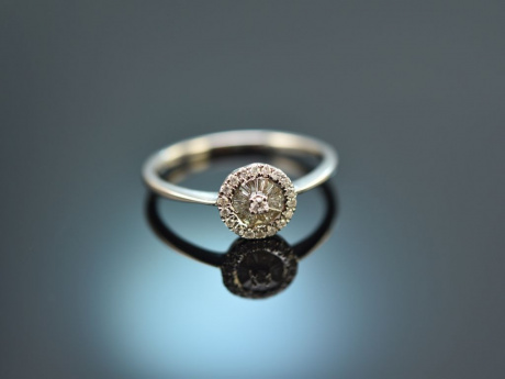 So sparkling! Funkelnder Diamant Verlobungs Ring 0,25 ct Wei&szlig; Gold 750