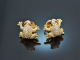 Flinker Frosch! Schöne Ohrringe Brillanten Rubine Gold 750