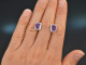 Lovely Violet! Klassische Ohrringe Amethyst Brillanten Wei&szlig; Gold 750