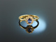 Fine Blue! Klassischer Saphir Brillant Ring Gelb Gold 750