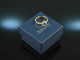 Fine Blue! Klassischer Saphir Brillant Ring Gelb Gold 750